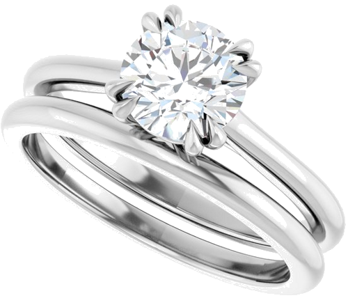 14K White 6.5 mm Round Solitaire Engagement Ring Mounting (10)