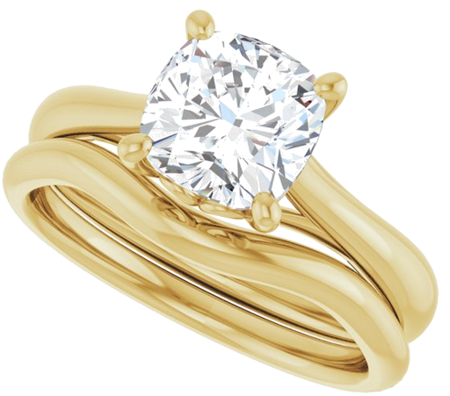 Sužadėtuvių Žiedas „Solitaire“ 18k yellow gold Cushion 7mm (10)
