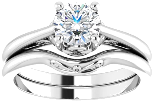 14K White 5.8 mm Round Solitaire Engagement Ring Mounting (8)