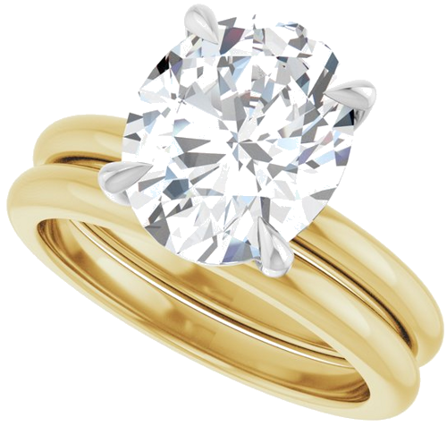Sužadėtuvių Žiedas „Claw-Prong“ 14k yellow/white gold Oval 11mm x 9mm (10)