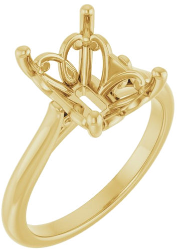 Sužadėtuvių Žiedas „Solitaire“ 14k yellow gold Emerald 10mm x 8mm (1)