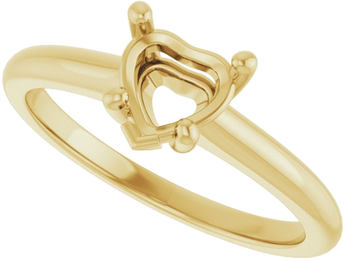 Sužadėtuvių Žiedas „V-End Prong“ 14k yellow gold Heart 6mm (5)