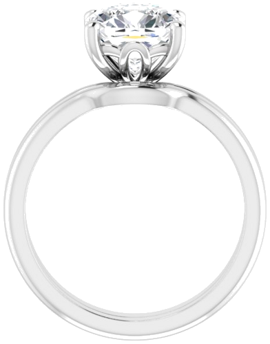 14K White 8 mm Cushion Solitaire Engagement Ring Mounting (7)