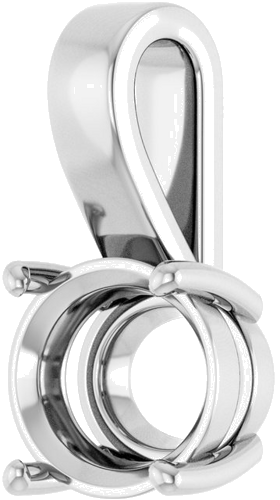 Pakabukas „Solitaire Charm“ 14k white gold Oval 12mm x 10mm (2)