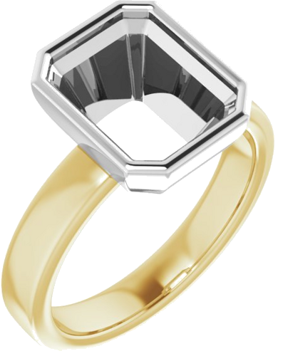 Sužadėtuvių Žiedas „Solitaire“ 585 Baltojo Ir Geltonojo Aukso Emerald 10mm x 8mm (1)