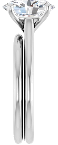 Sužadėtuvių Žiedas „Solitaire“ 585 Baltojo Aukso Oval 10mm x 8mm (9)