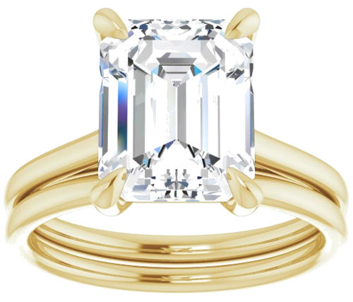 14K Yellow  10x8 mm Emerald Solitaire Engagement Ring Mounting (8)