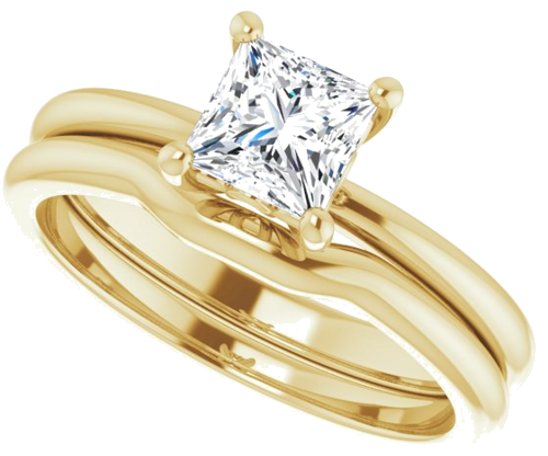 Sužadėtuvių Žiedas 14k yellow gold Square 5mm (10)
