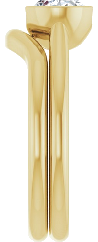 Sužadėtuvių Žiedas „Half Bezel Solitaire“ 585 Geltonojo Aukso Oval 8mm x 6mm (8)