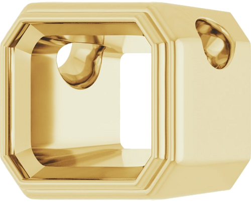 Pakabukas „Bezel-Set Solitaire“ 14k yellow gold Emerald 9mm x 7mm (2)