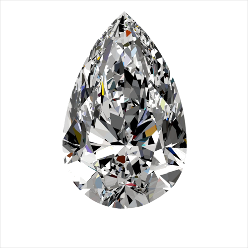 0.3 carat F-SI1 Natūralus Pear Deimantas (1)