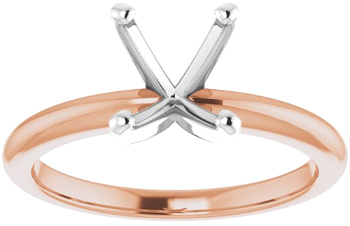 Sužadėtuvių Žiedas „Solitaire“ 585 Baltojo Ir Rožinis Aukso Oval 9mm x 7mm (3)