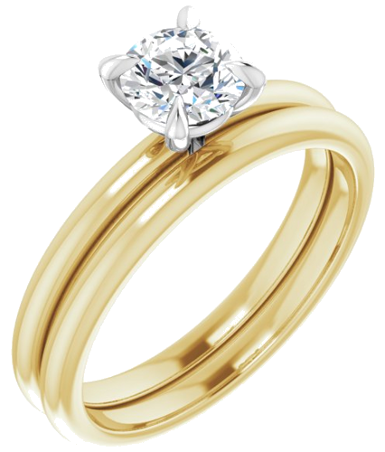 Sužadėtuvių Žiedas „Solitaire“ 14k yellow/white gold Round 5.5mm (6)