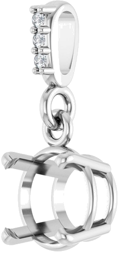 Pakabukas „Accented“ 585 Baltojo Aukso Round 6.5mm (2)