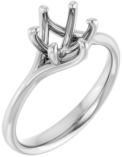 Platinum 7 mm Round Engagement Ring Mounting (1)