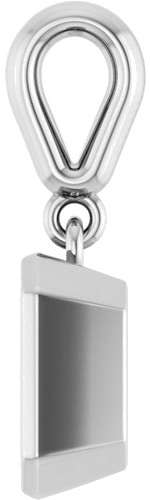 Pakabukas „Bezel-Set Charm“ 14k white gold Emerald 7mm x 5mm (3)