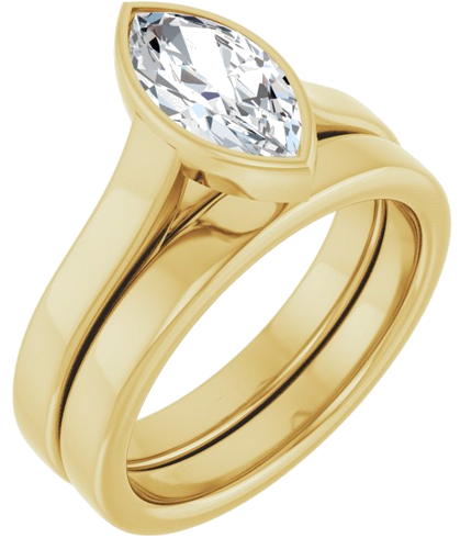Sužadėtuvių Žiedas „Bezel-Set Solitaire“ 14k yellow gold Marquise 10mm x 5.5mm (6)