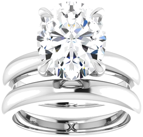 Sužadėtuvių Žiedas „Claw-Prong Solitaire“ 14k white gold Oval 11mm x 9mm (8)