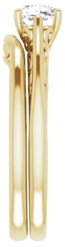 Sužadėtuvių Žiedas „Solitaire“ 14k yellow gold Cushion 5mm (9)