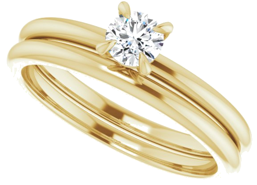 14K Yellow  4.1 mm Round Solitaire Engagement Ring Mounting (10)