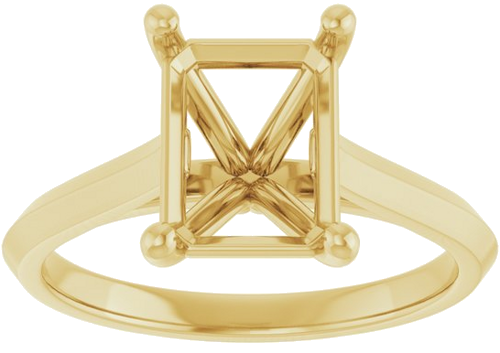 Sužadėtuvių Žiedas „Solitaire“ 585 Geltonojo Aukso Emerald 9mm x 7mm (3)