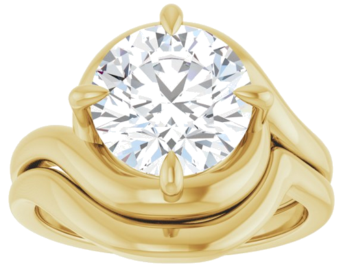 Sužadėtuvių Žiedas „Claw-Prong Solitaire Bypass“ 14k yellow gold Round 9.3mm (8)