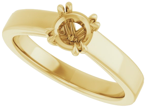 Sužadėtuvių Žiedas „Double Claw-Prong Solitaire“ 18k yellow gold Round 5.5mm (5)