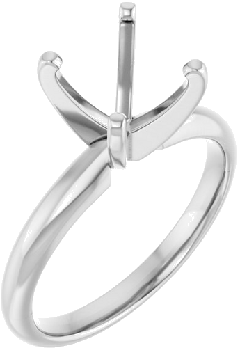 Platinum 7.8-8.6 mm Round 4-Prong Solitaire Ring Mounting (1)