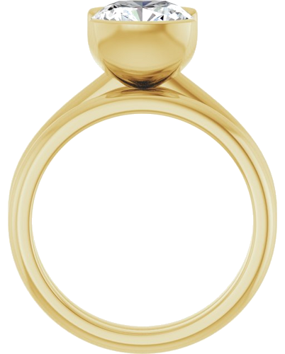 Sužadėtuvių Žiedas „Half-Bezel“ 14k yellow gold Cushion 8mm (7)