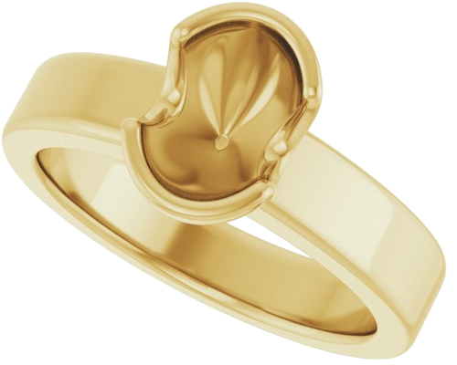 Sužadėtuvių Žiedas „Half-Bezel Solitaire“ 14k yellow gold Oval 8mm x 6mm (5)