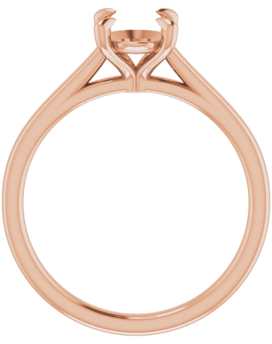 Sužadėtuvių Žiedas „Solitaire“ 585 Rožinis Aukso Oval 8mm x 6mm (2)