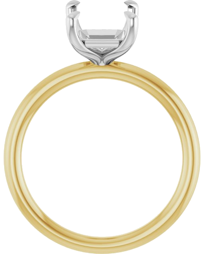 Sužadėtuvių Žiedas „Claw-Prong Solitaire“ 14k yellow/white gold Emerald 10mm x 7mm (2)