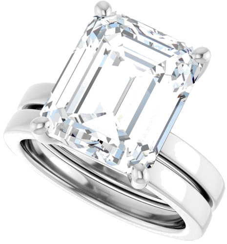 Sužadėtuvių Žiedas „Solitaire“ 14k white gold Emerald 12mm x 10mm (10)
