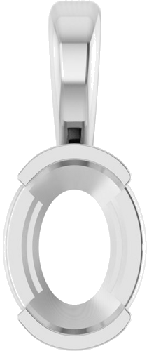 14K White 8x6 mm Oval Solitaire Pendant Mounting (1)