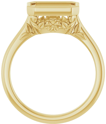Sužadėtuvių Žiedas „Bezel-Set“ 14k yellow gold Emerald 9mm x 7mm (2)