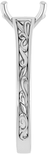 Sužadėtuvių Žiedas „Solitaire Scroll“ 14k white gold Cushion 8mm (4)