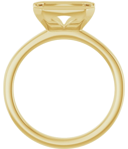 Sužadėtuvių Žiedas „Half-Bezel Solitaire“ 14k yellow gold Emerald 9mm x 7mm (2)