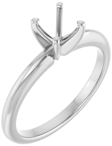 14K White  5.8 mm Round Solitaire Engagement Ring Mounting (1)