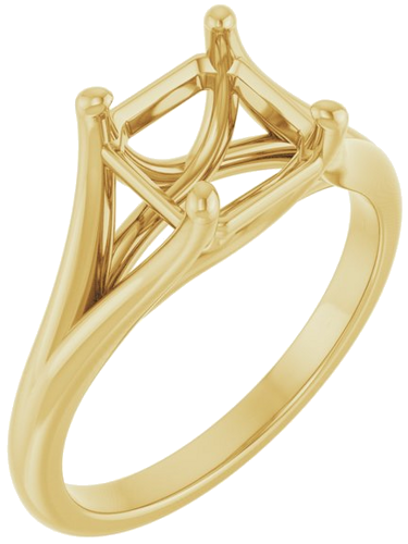 Sužadėtuvių Žiedas „Solitaire“ 14k yellow gold Asscher 7mm (1)