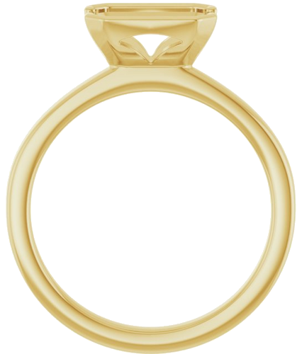Sužadėtuvių Žiedas „Half-Bezel Solitaire“ 14k yellow gold Emerald 8mm x 6mm (2)