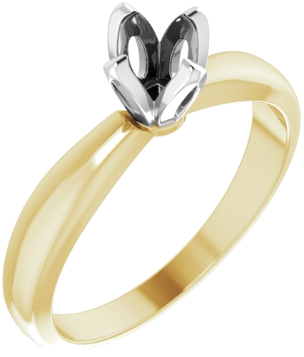 Sužadėtuvių Žiedas „Tulipset® Solitaire“ 14k yellow/white gold Round 4.8mm x 5.7mm (1)