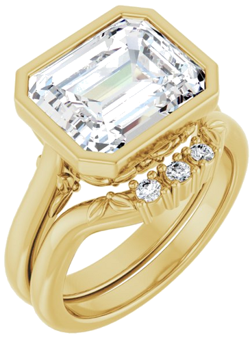Sužadėtuvių Žiedas „Bezel-Set“ 14k yellow gold Emerald 11mm x 9mm (6)