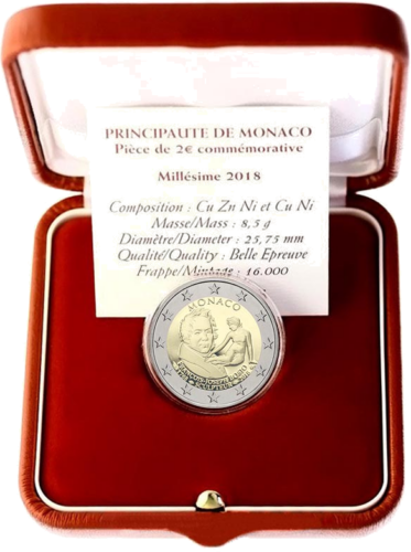 2018 Monakas Francois Joseph Bosio Proof 2 eurų moneta (2)