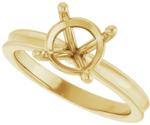 Sužadėtuvių Žiedas 14k yellow gold Round 8mm (5)