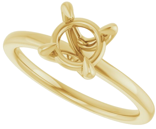 Sužadėtuvių Žiedas 14k yellow gold Round 6.5mm (5)