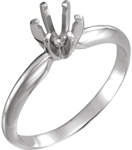 Sužadėtuvių Žiedas „Pre-Notched Solitaire“ 585 Baltojo Aukso Round 5mm x 5.3mm (1)