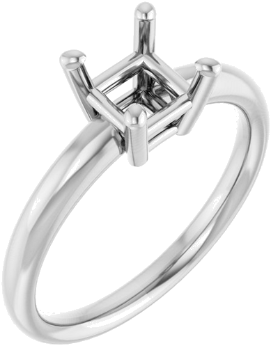 14K White 5.5 mm Square Engagement Ring Mounting (1)