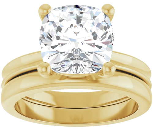 Sužadėtuvių Žiedas 14k yellow gold Cushion 9mm (8)