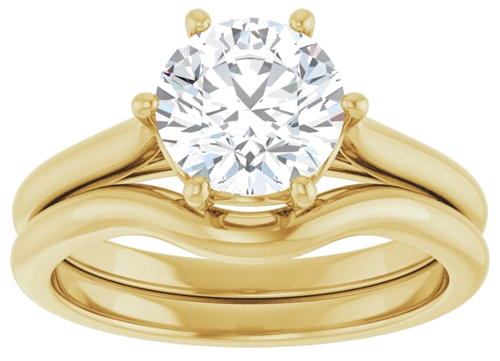 Sužadėtuvių Žiedas 14k yellow gold Round 7.4mm (8)