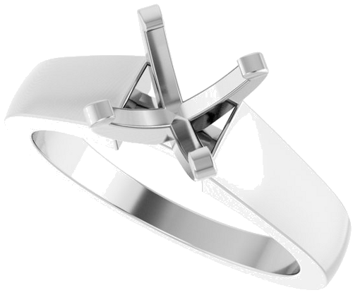 14K White 7.4 mm Round Solitaire Engagement Ring Mounting (5)